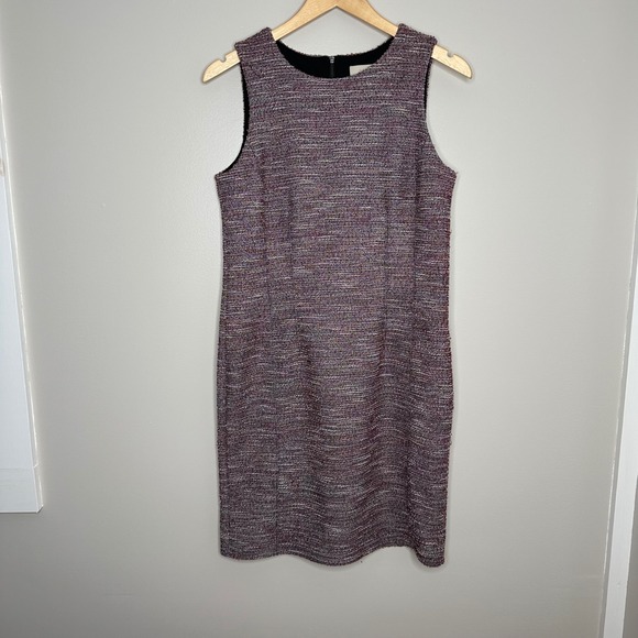 LOFT Dresses & Skirts - LOFT Women's Pink Tweed Sheath Sleeveless Zipper Back Dress Business 10P NWT‎